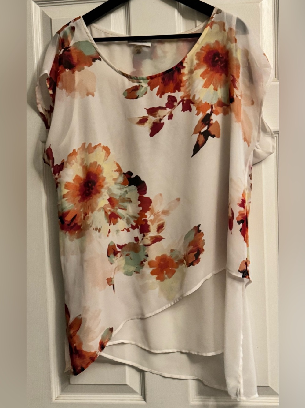 Calvin Klein White Blouse with Floral Print